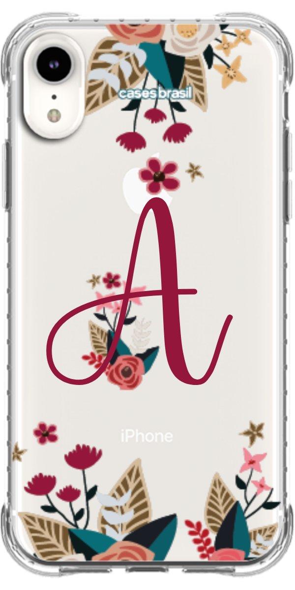 Capinha para Celular Flores com a Inicial