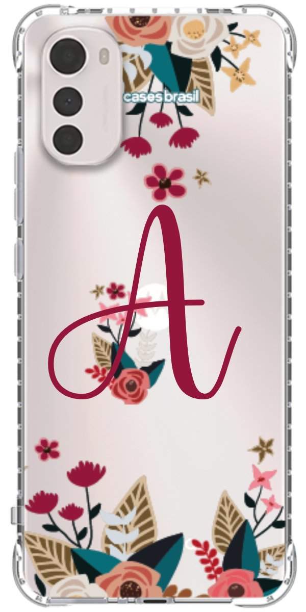 Capinha para Celular Flores com a Inicial