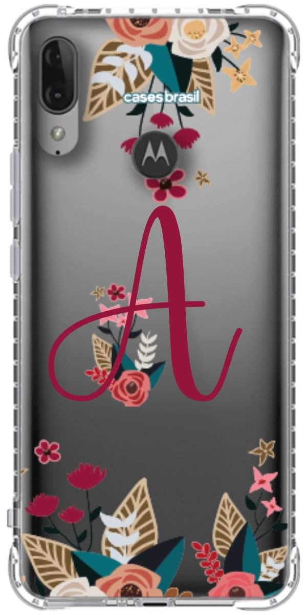 Capinha para Celular Flores com a Inicial