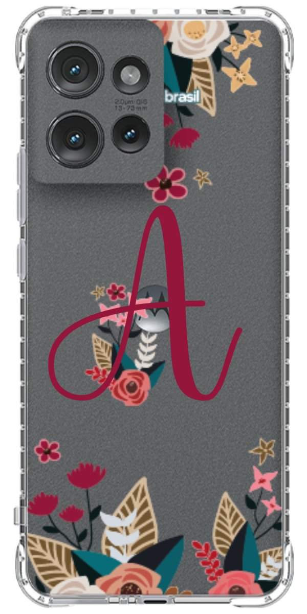 Capinha para Celular Flores com a Inicial