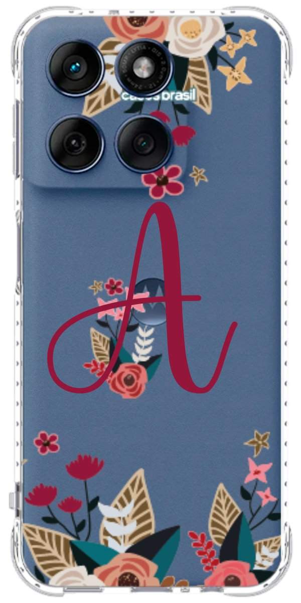 Capinha para Celular Flores com a Inicial