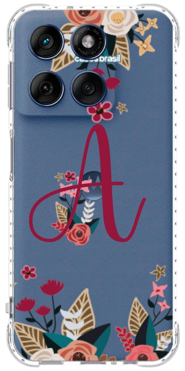 Capinha para Celular Flores com a Inicial