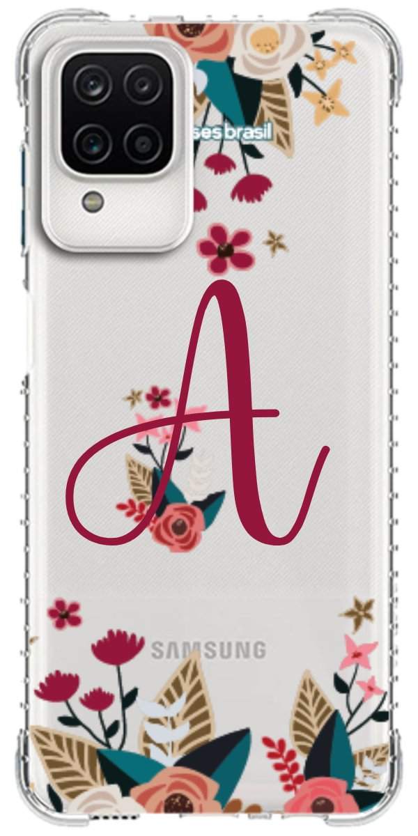Capinha para Celular Flores com a Inicial