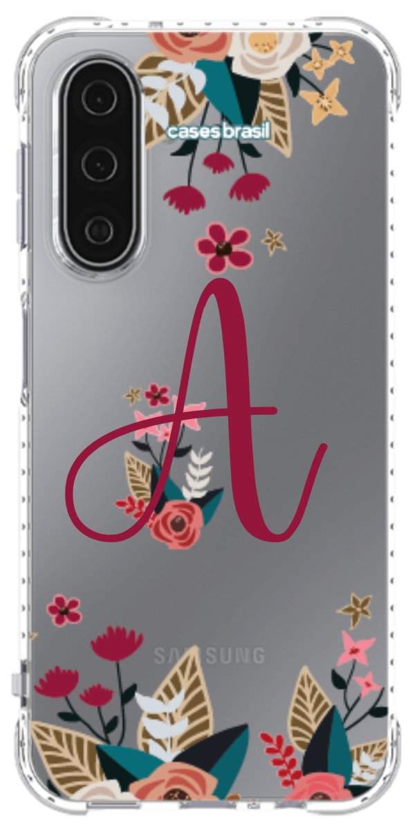 Capinha para Celular Flores com a Inicial