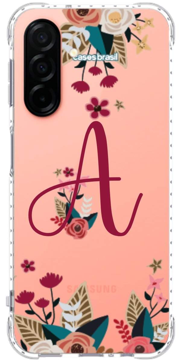 Capinha para Celular Flores com a Inicial