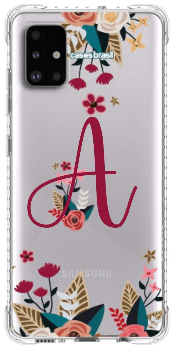 Capinha para Celular Flores com a Inicial