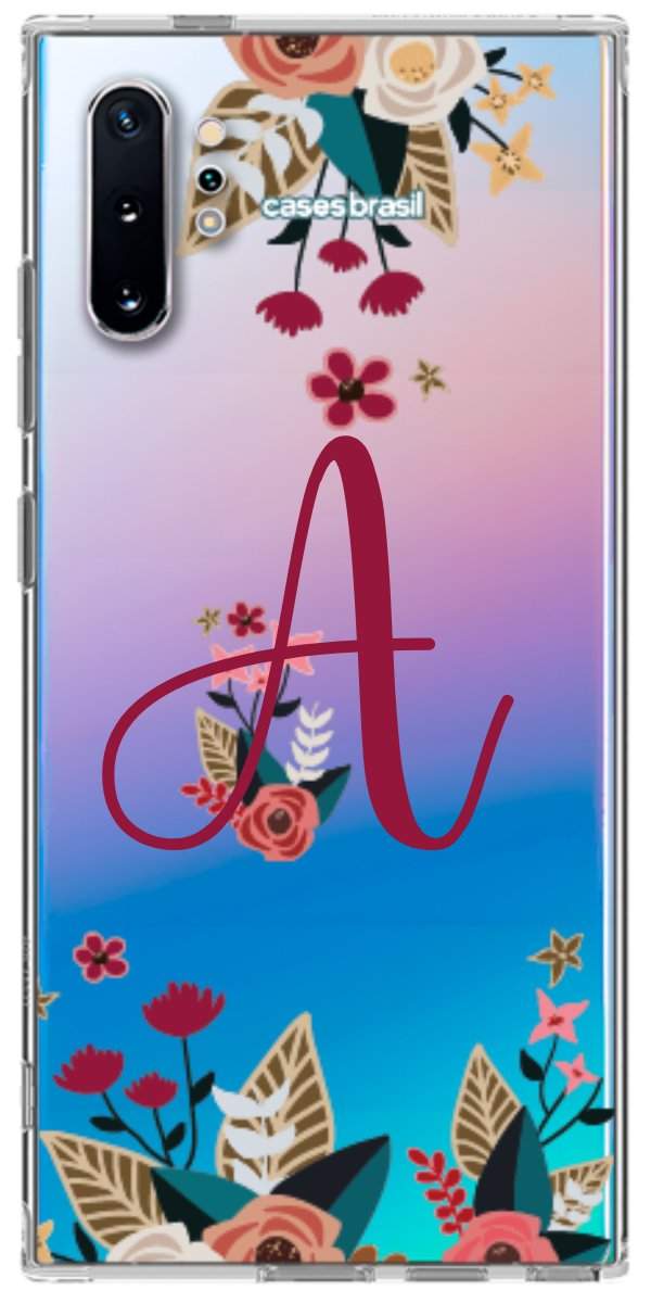 Capinha para Celular Flores com a Inicial