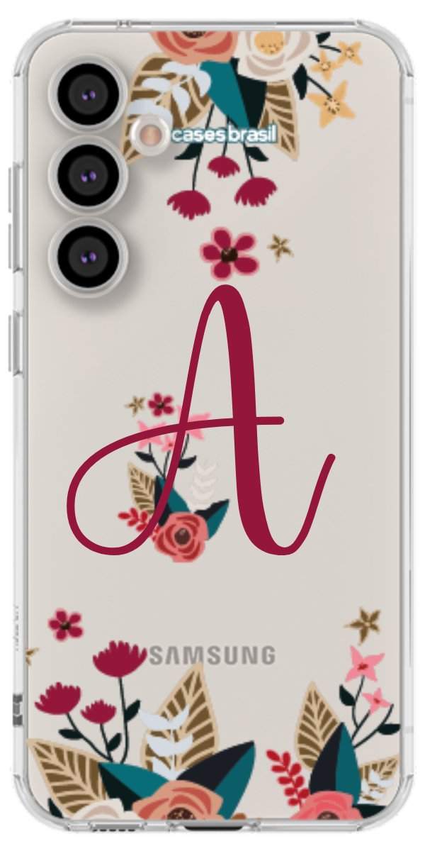 Capinha para Celular Flores com a Inicial