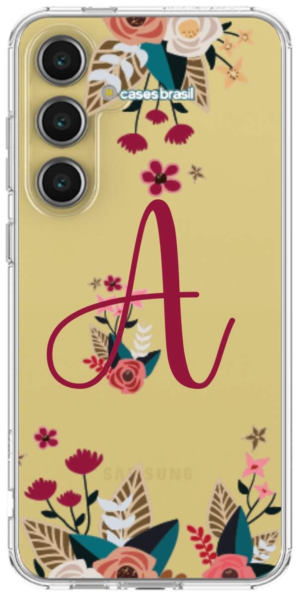 Capinha para Celular Flores com a Inicial