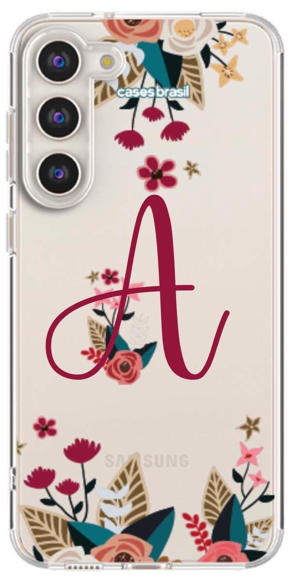 Capinha para Celular Flores com a Inicial