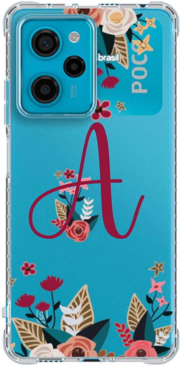 Capinha para Celular Flores com a Inicial