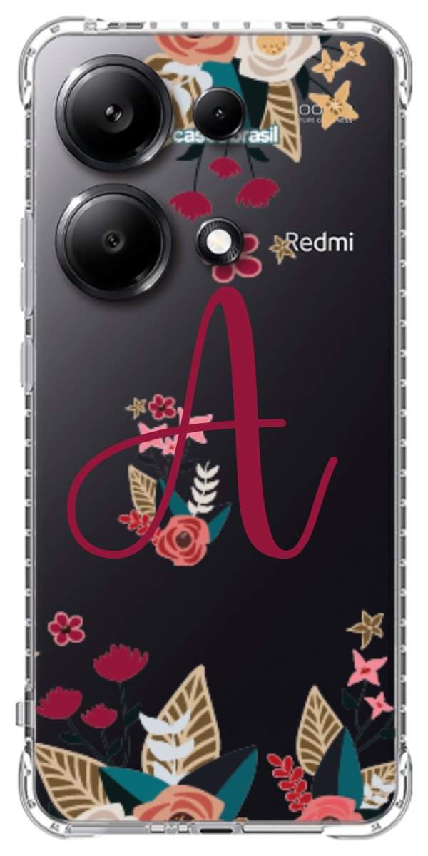 Capinha para Celular Flores com a Inicial