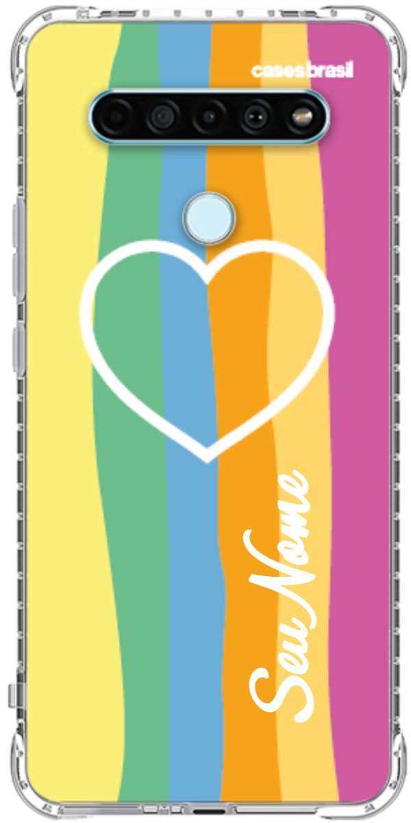 Capinha para Celular Coração delicado Arco-íris Vertical
