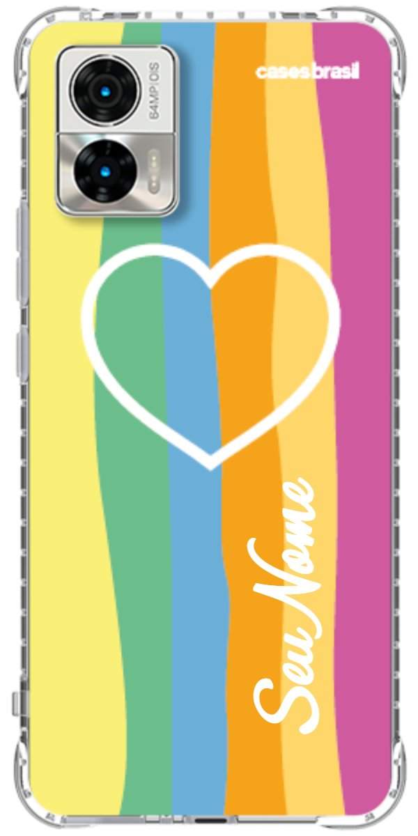 Capinha para Celular Coração delicado Arco-íris Vertical