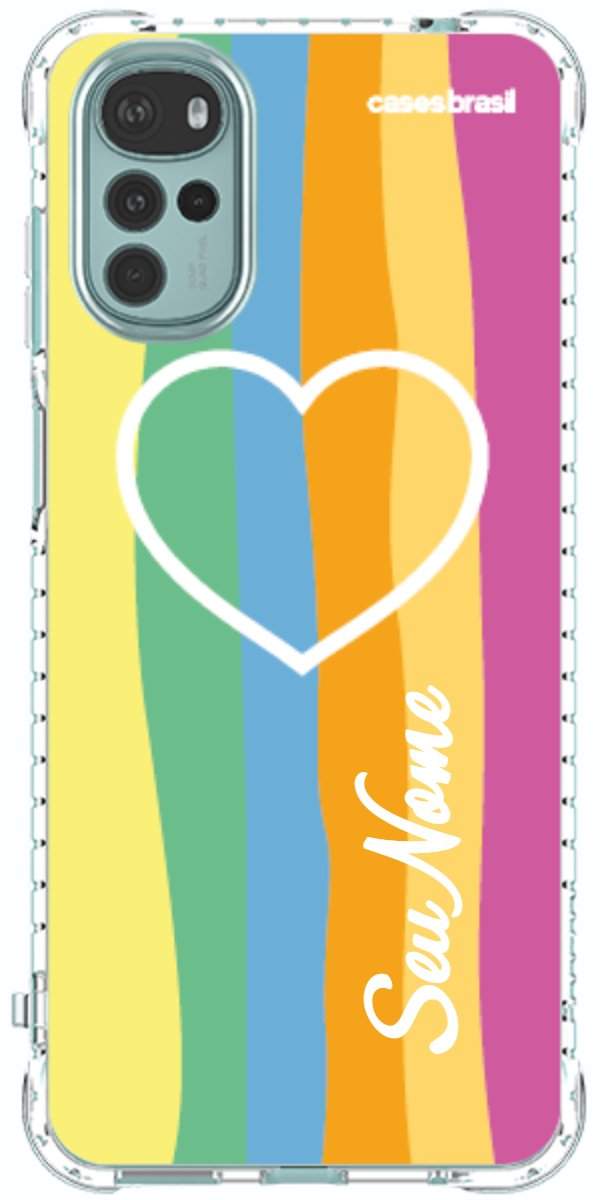 Capinha para Celular Coração delicado Arco-íris Vertical