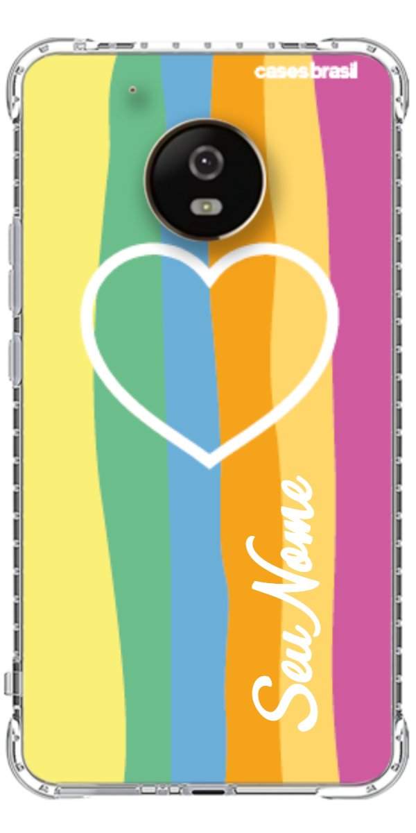 Capinha para Celular Coração delicado Arco-íris Vertical
