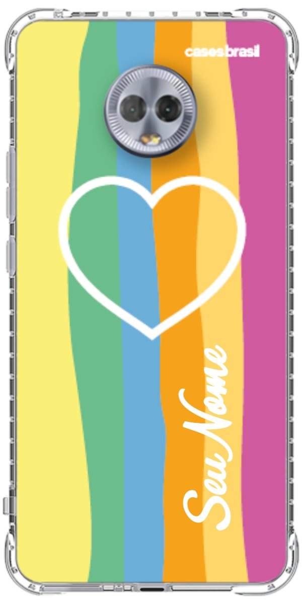 Capinha para Celular Coração delicado Arco-íris Vertical