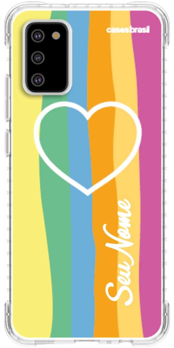 Capinha para Celular Coração delicado Arco-íris Vertical