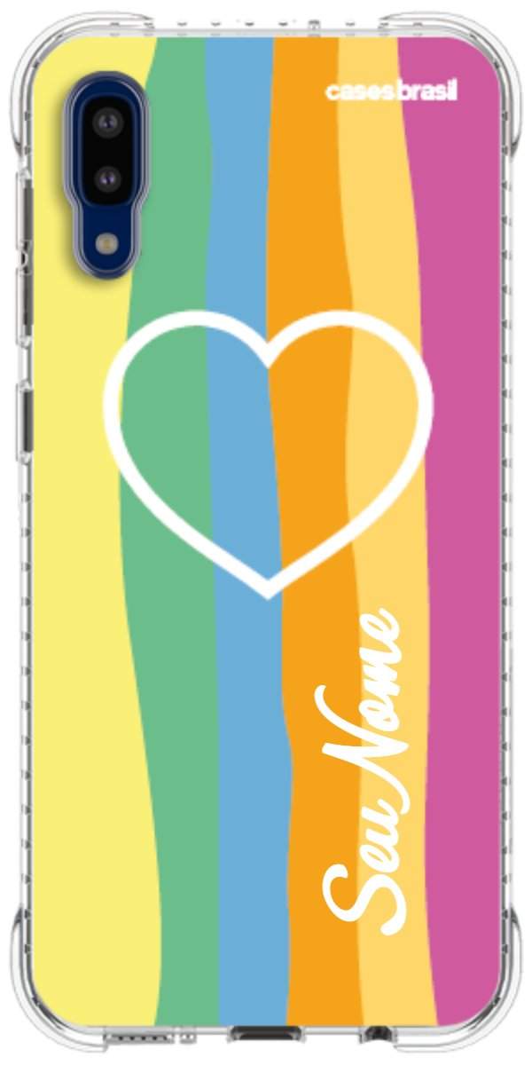 Capinha para Celular Coração delicado Arco-íris Vertical