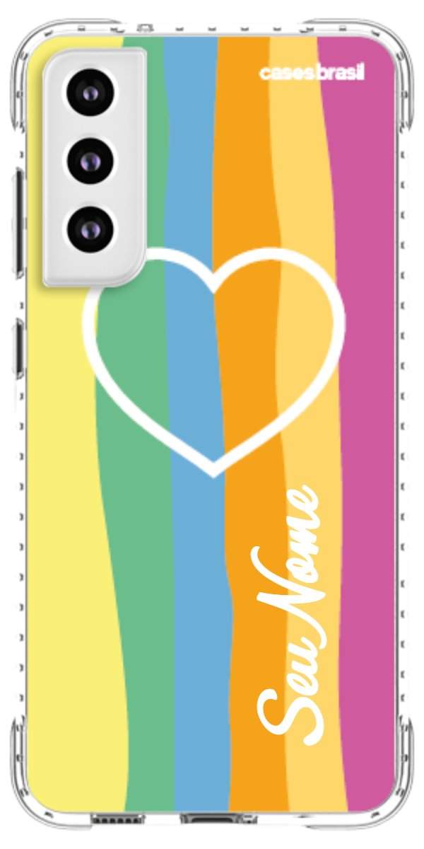Capinha para Celular Coração delicado Arco-íris Vertical