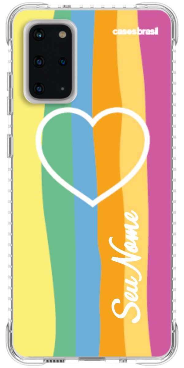Capinha para Celular Coração delicado Arco-íris Vertical