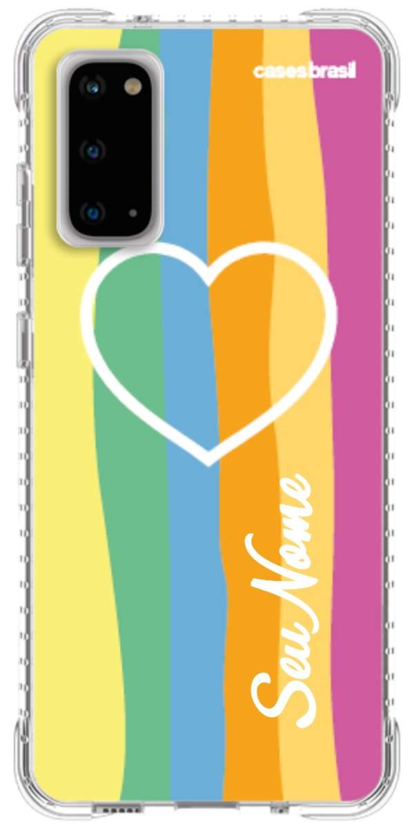 Capinha para Celular Coração delicado Arco-íris Vertical