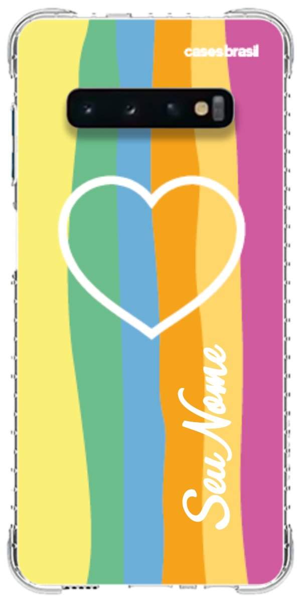 Capinha para Celular Coração delicado Arco-íris Vertical