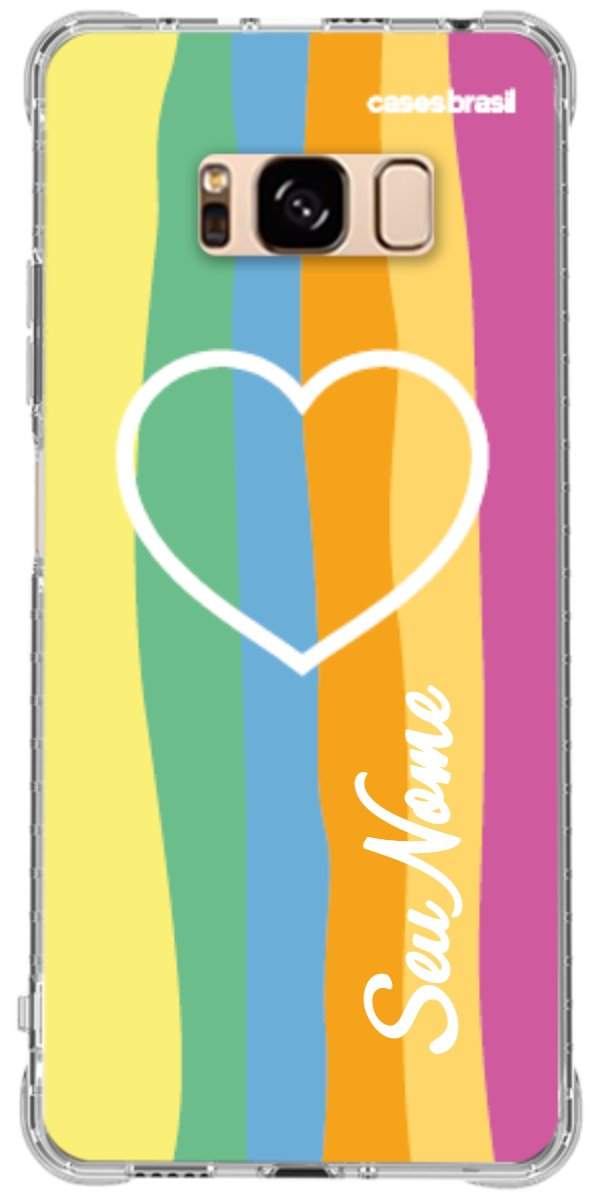 Capinha para Celular Coração delicado Arco-íris Vertical