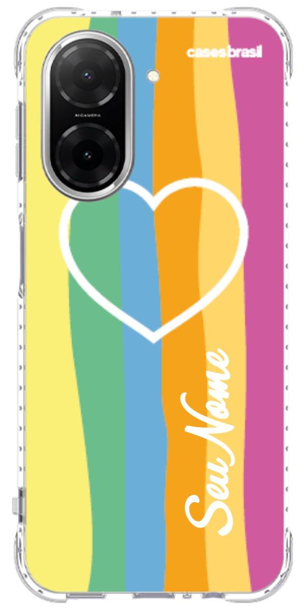 Capinha para Celular Coração delicado Arco-íris Vertical