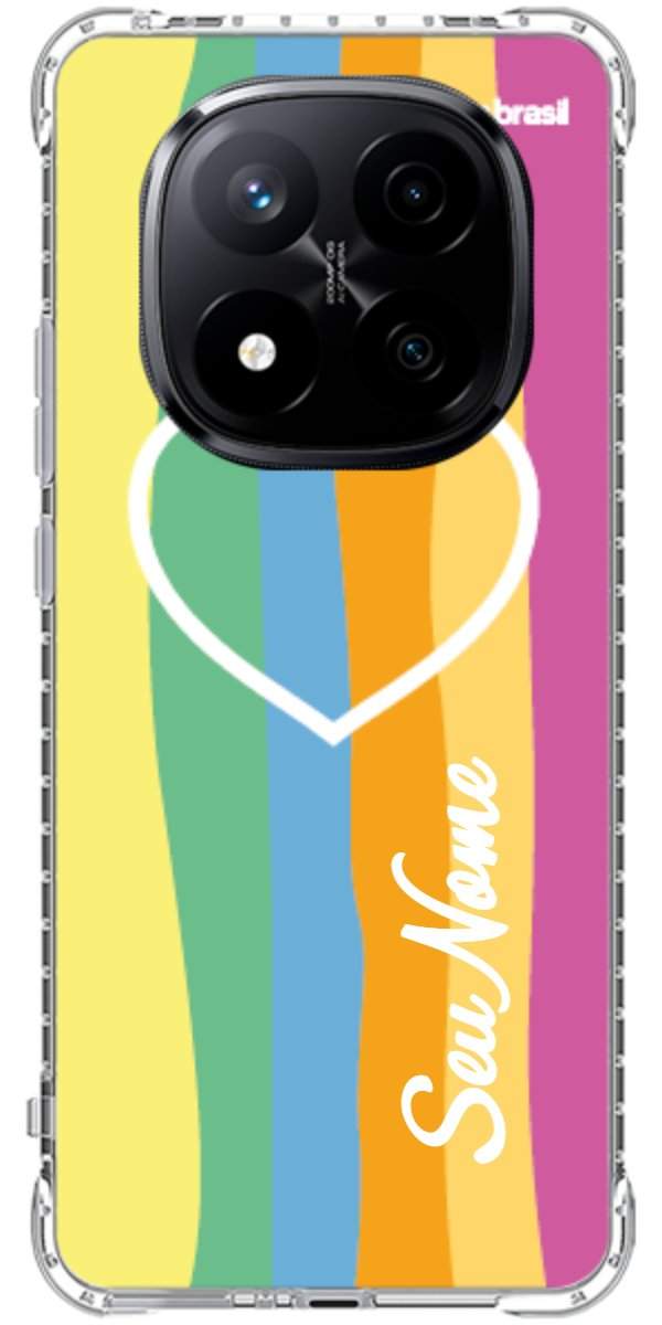 Capinha para Celular Coração delicado Arco-íris Vertical