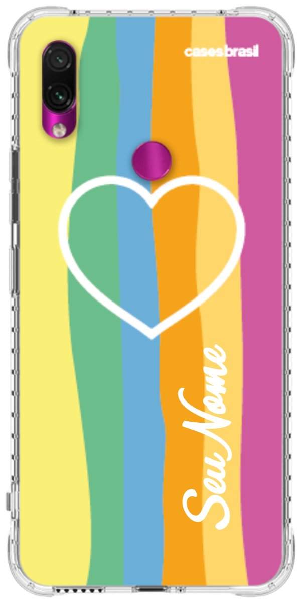Capinha para Celular Coração delicado Arco-íris Vertical