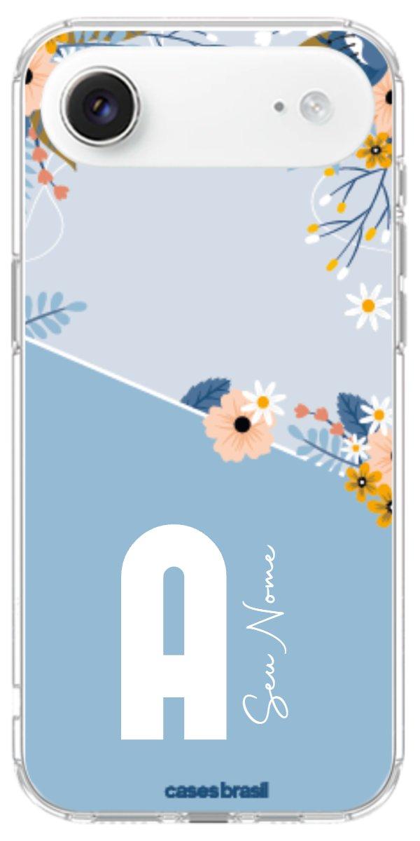 Capinha para Celular Ramo de Flores Azul