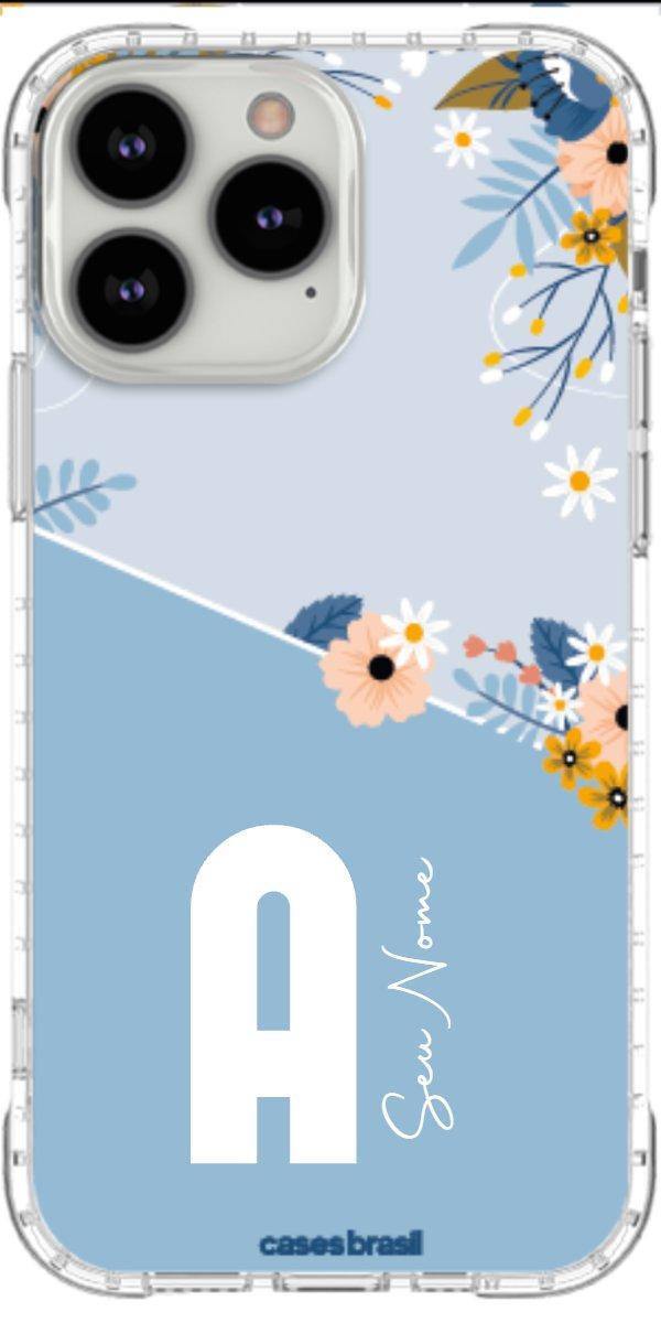 Capinha para Celular Ramo de Flores Azul