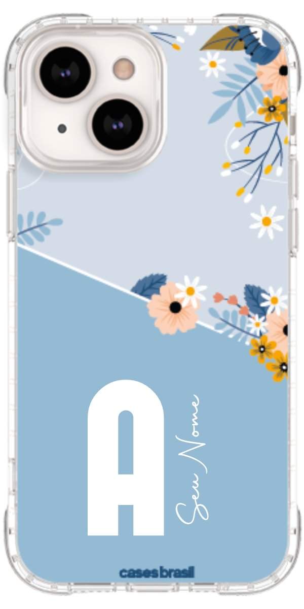 Capinha para Celular Ramo de Flores Azul