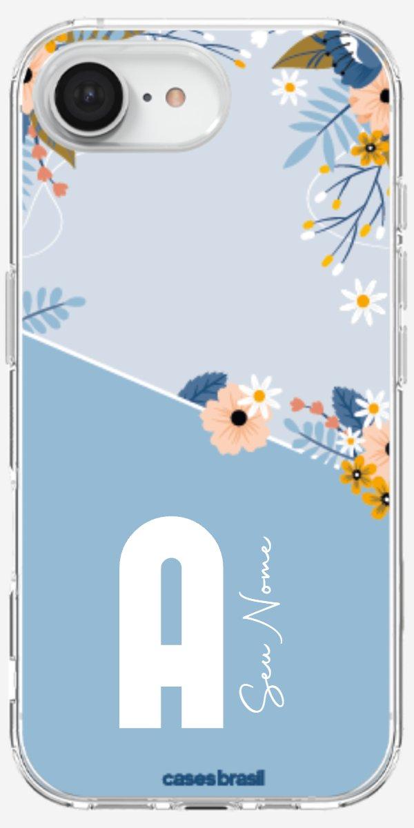 Capinha para Celular Ramo de Flores Azul