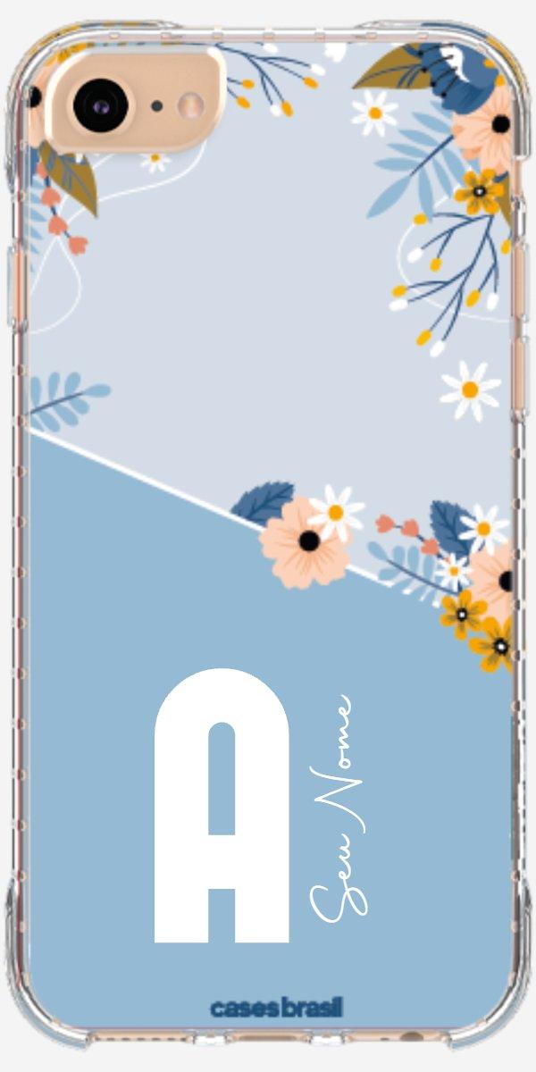 Capinha para Celular Ramo de Flores Azul