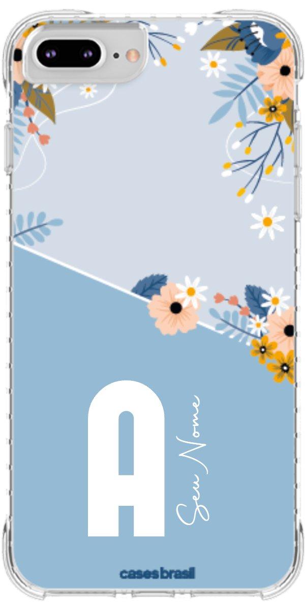 Capinha para Celular Ramo de Flores Azul