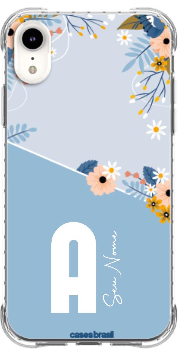 Capinha para Celular Ramo de Flores Azul