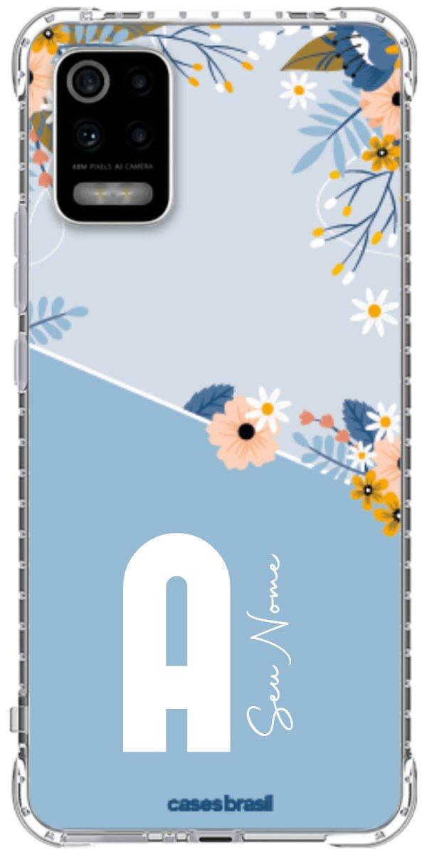 Capinha para Celular Ramo de Flores Azul