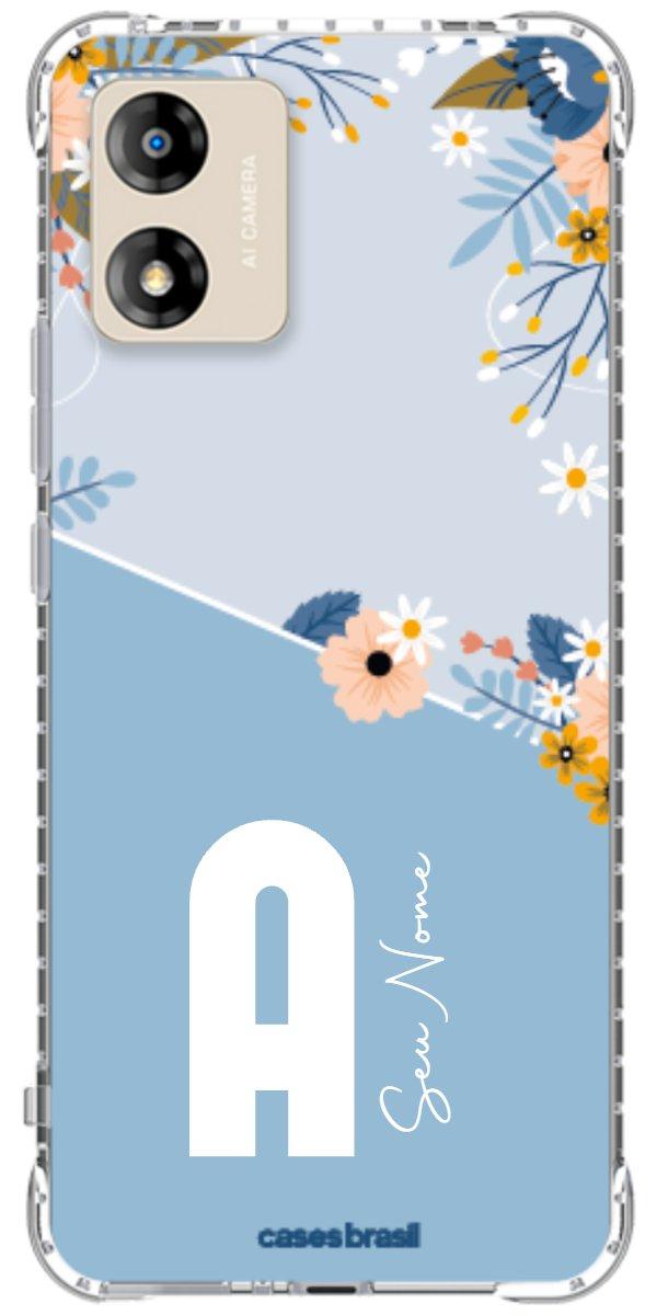 Capinha para Celular Ramo de Flores Azul
