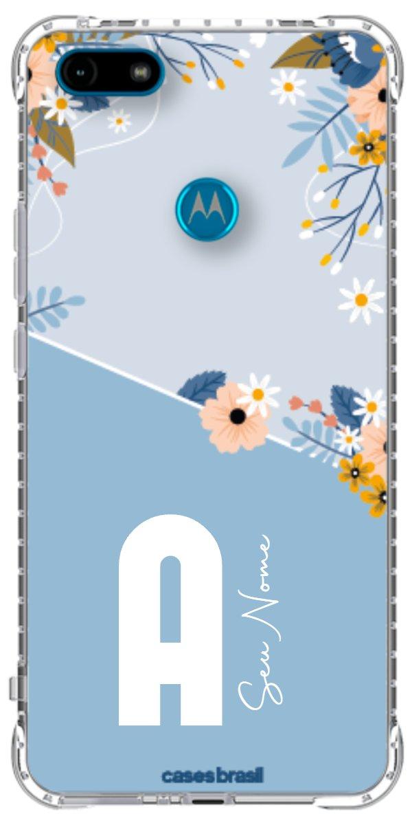 Capinha para Celular Ramo de Flores Azul