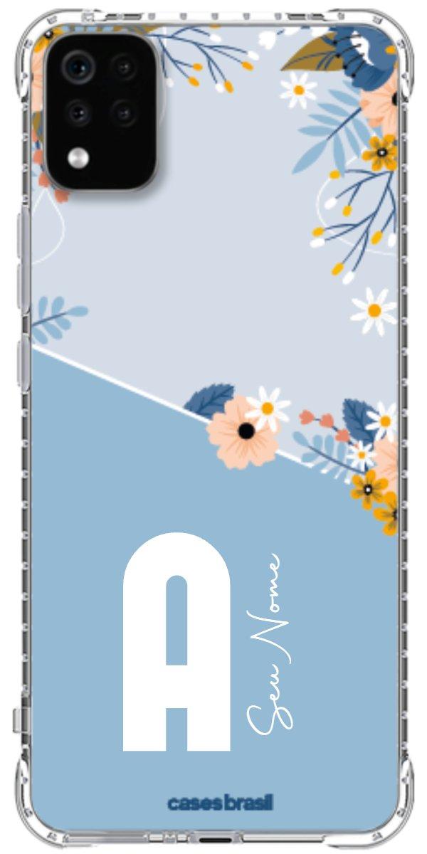 Capinha para Celular Ramo de Flores Azul