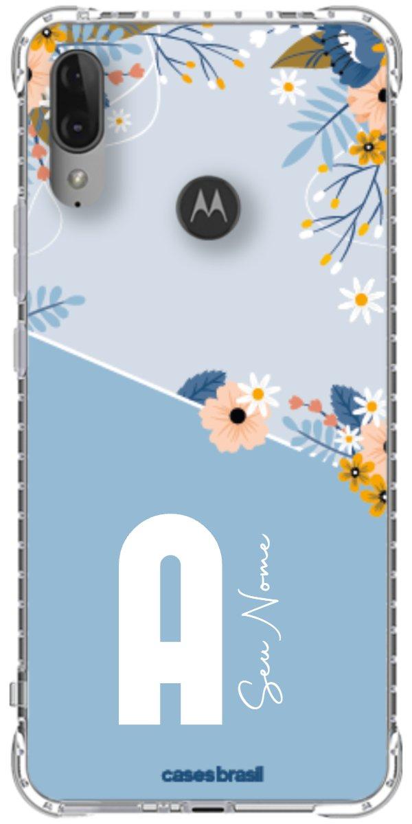 Capinha para Celular Ramo de Flores Azul