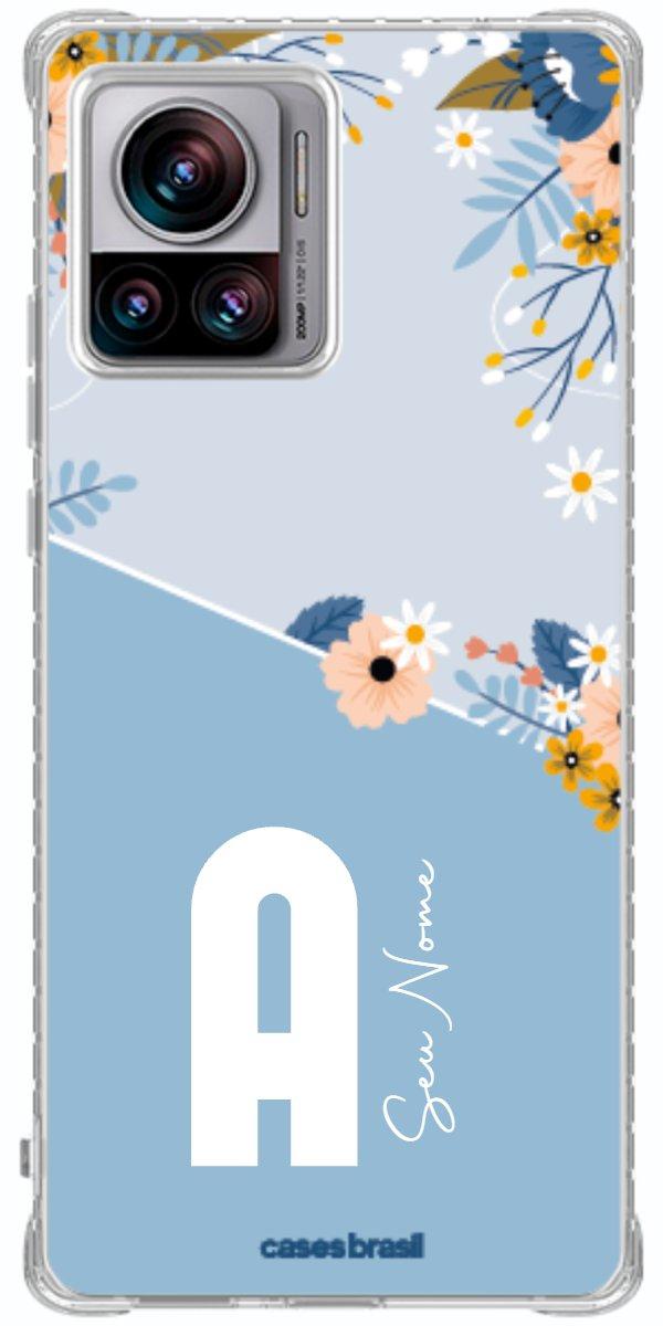 Capinha para Celular Ramo de Flores Azul