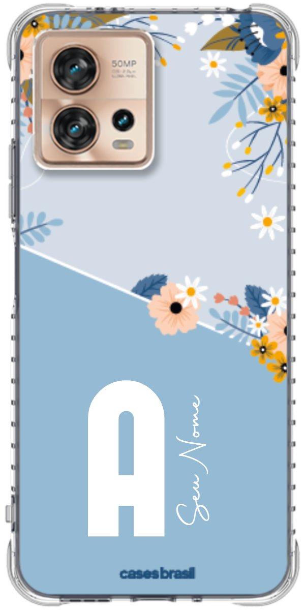 Capinha para Celular Ramo de Flores Azul