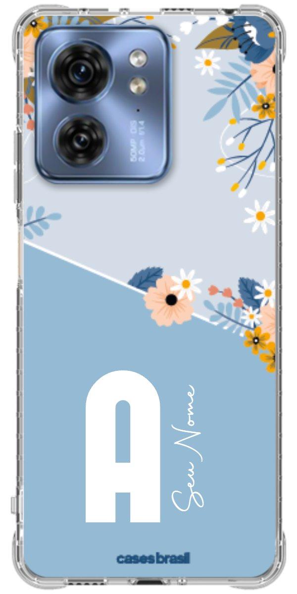 Capinha para Celular Ramo de Flores Azul