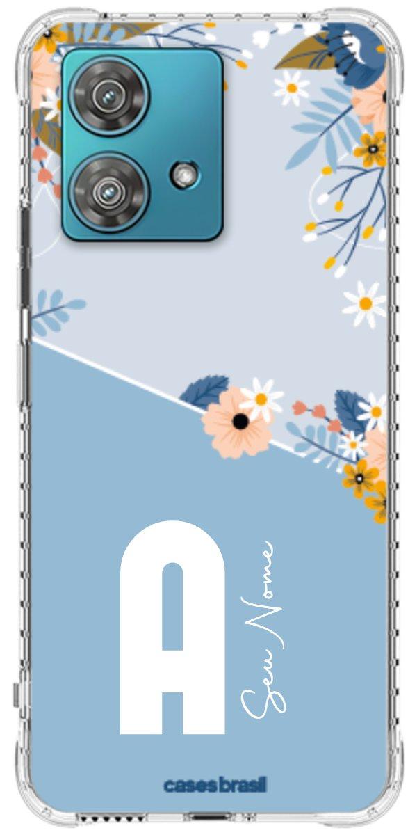 Capinha para Celular Ramo de Flores Azul