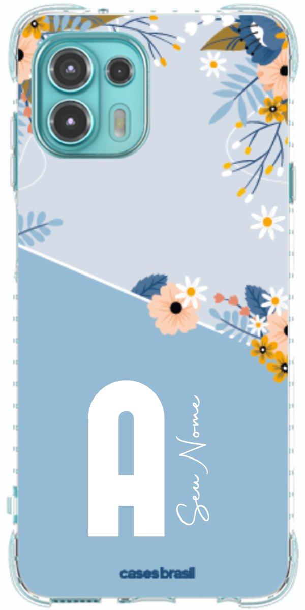 Capinha para Celular Ramo de Flores Azul