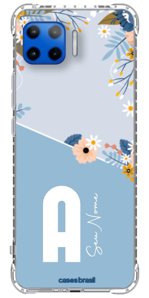 Capinha para Celular Ramo de Flores Azul