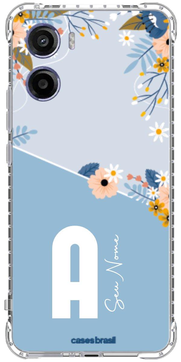 Capinha para Celular Ramo de Flores Azul